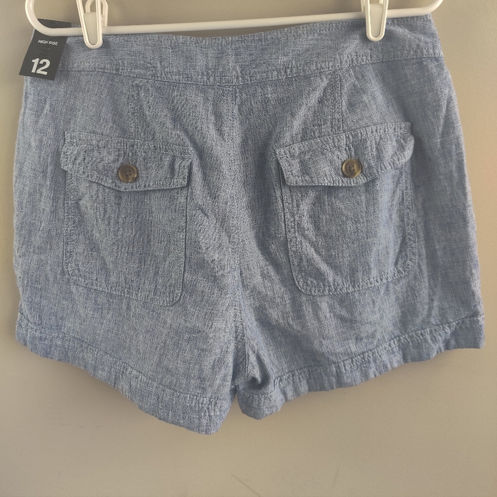 Express Linen/Cotton Sz 12 NWT Light Blue Sailor Shorts - Picture 4 of 7